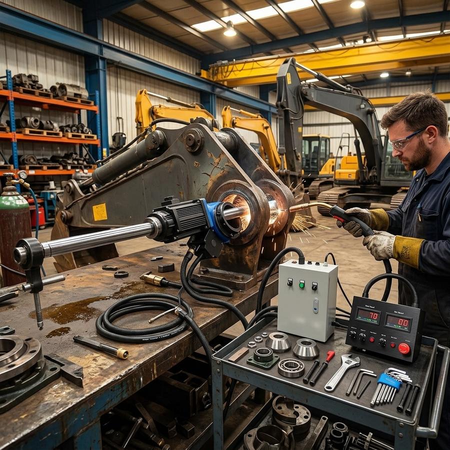 Portable Boring Machine on construction site